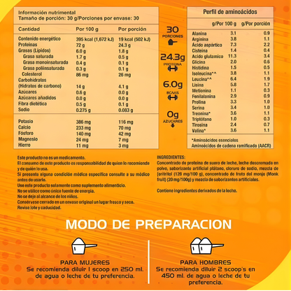 Proteína de Suero de Leche sin azúcar 1 Kg.